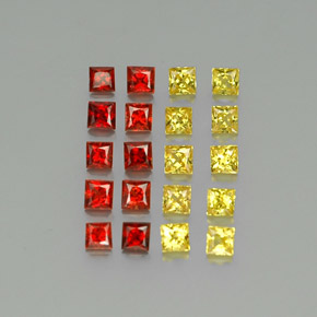 2.26 ctw Multicolor Sapphire Stones, Natural Sapphire in Princess-Cut Shape for Sale