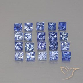 2.76 ctw Blue Sapphire Stones, Natural Sapphire in Princess-Cut Shape for Sale