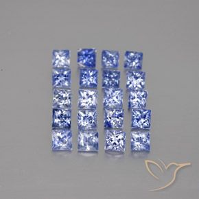 3 ct Loose Blue Sapphire, 2.7 x 2.7 mm Princess Cut From Madagascar, Photo A