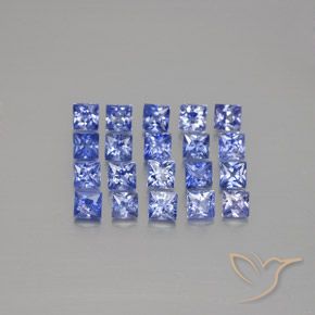 1.44 ct Loose Blue Sapphire, 2.1 x 2.1 mm Princess Cut From Madagascar, Photo A
