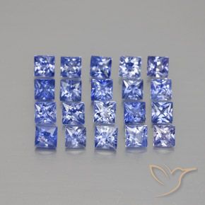 1.44 ctw Blue Sapphire Stones, Natural Sapphire in Princess-Cut Shape for Sale