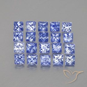 1.88 ctw Blue Sapphire Stones, Natural Sapphire in Princess-Cut Shape for Sale