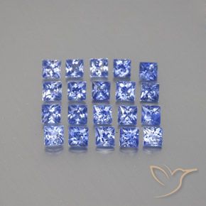 1.77 ct Loose Blue Sapphire, 2.3 x 2.3 mm Princess Cut From Madagascar, Photo A