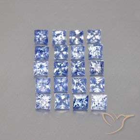 3.92 ct Loose Blue Sapphire, 3 x 2.9 mm Princess Cut From Madagascar, Photo A