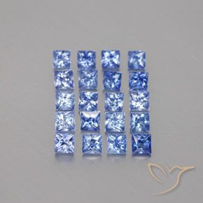 2.29 ctw Blue Sapphire Stones, Natural Sapphire in Princess-Cut Shape for Sale