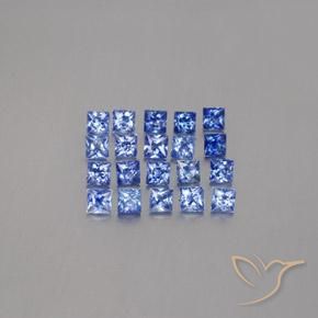 2.80 ctw Blue Sapphire Gemstones, Sapphire Gems in Princess-Cut Shape for Sale.