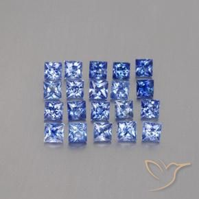 2.80 ctw Blue Sapphire Stones, Natural Sapphire in Princess-Cut Shape for Sale