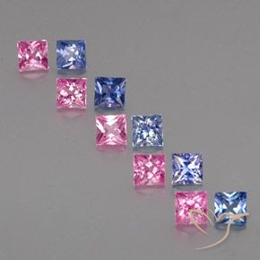 Multicolor Sapphire Gem - 0.2ct Princess-Cut (ID: 347897)