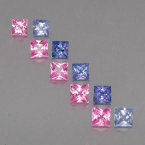 Multicolore Zaffiro Gem - 0.2ct Taglio Princess (ID: 347898)