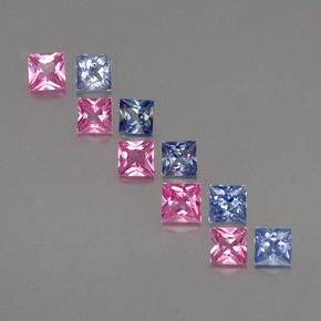 2.69 ct Multicolor Sapphire Gemstone, Sapphire Gem in Princess-Cut Shape for Sale.