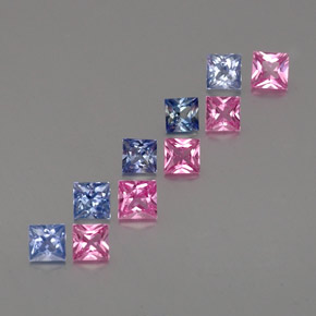 2.69 ct Multicolor Sapphire Stone, Natural Sapphire in Princess-Cut Shape for Sale