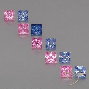 Multicolor Sapphire Gem - 0.3ct Princess-Cut (ID: 347900)