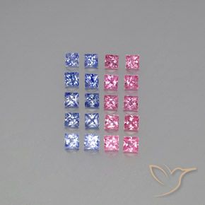 Multicolor Sapphire Gem - 0.2ct Princess-Cut (ID: 347913)