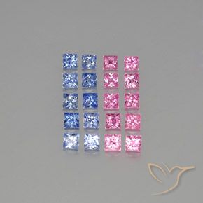 Multicolor Sapphire Gem - 0.2ct Princess-Cut (ID: 347916)
