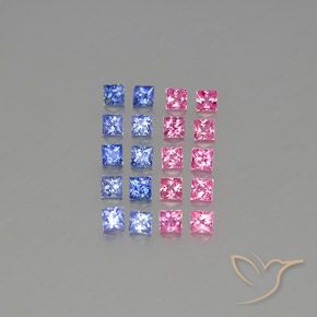 Multicolor Zafiro Gema - 0.2ct Corte Princesa (ID: 347919)