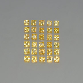 Gelb Saphir Edelstein - 0.1ct Prinzess-Schliff (ID: 347962)