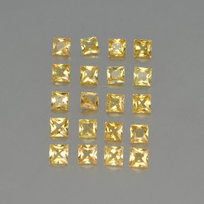 1.67 ct Yellow Sapphire Stone, Natural Sapphire in Princess-Cut Shape for Sale