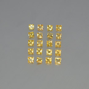 Amarillo Zafiro Gema - 0.1ct Corte Princesa (ID: 347964)