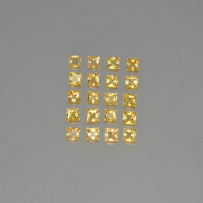 1.73 ct Gold Sapphire Gemstone, Sapphire Gem in Princess-Cut Shape for Sale.