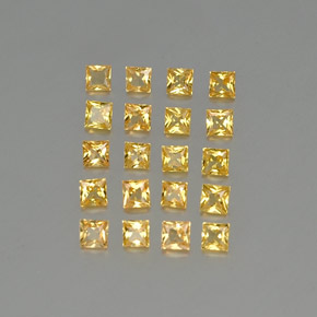 1.73 ct Gold Sapphire Stone, Natural Sapphire in Princess-Cut Shape for Sale