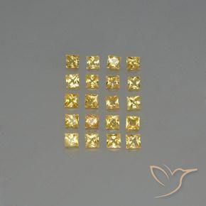 1.99 ctw Yellow Sapphire Gemstones, Sapphire Gems in Princess-Cut Shape for Sale.