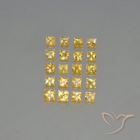 2.45 ct Loose Yellow Sapphire, 2.6 x 2.6 mm Princess Cut From Tanzania, Photo A