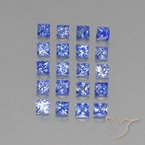 2.01 ctw Blue Sapphire Stones, Natural Sapphire in Princess-Cut Shape for Sale