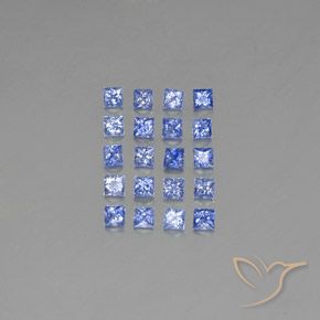 Azul intenso Zafiro Gema - 0.1ct Corte Princesa (ID: 347992)