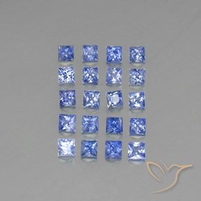 Azul violeta Zafiro Gema - 0.2ct Corte Princesa (ID: 347994)