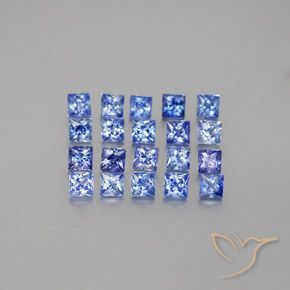 1.99 ctw Blue Sapphire Gemstones, Sapphire Gems in Princess-Cut Shape for Sale.