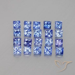 1.99 ctw Blue Sapphire Stones, Natural Sapphire in Princess-Cut Shape for Sale