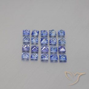 Sapphire Gemstones in 2.4 x 2.3 mm Size for Sale, Sapphire Stones in Pastel Blue Color