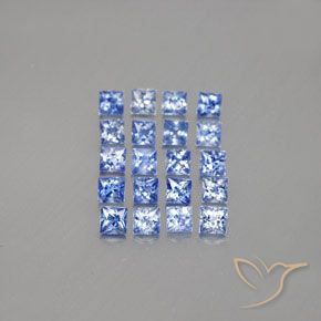 Pastel Blue Sapphire Gem - 0.1ct Princess-Cut (ID: 347999)