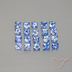 2.53 ctw Blue Sapphire Stones, Natural Sapphire in Princess-Cut Shape for Sale