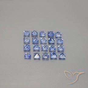 Sapphire Gemstones in 2.7 x 2.6 mm Size for Sale, Sapphire Stones in Pastel Blue Color