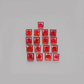 Reddish Orange Sapphire Gem - 0.1ct Princess-Cut (ID: 348011)