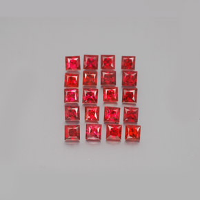 Bright Red Sapphire Gem - 0.1ct Princess-Cut (ID: 348012)