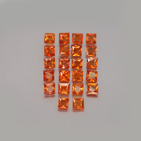 Naranja fuego Zafiro Gema - 0.1ct Corte Princesa (ID: 348018)
