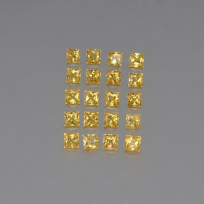 2.19 ct Yellow Sapphire Gemstone, Sapphire Gem in Princess-Cut Shape for Sale.