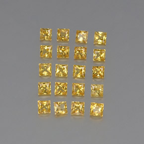 2.19 ct Yellow Sapphire Stone, Natural Sapphire in Princess-Cut Shape for Sale