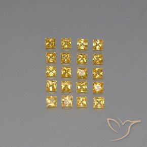 Medium Golden Saphir Edelstein - 0.1ct Prinzess-Schliff (ID: 348035)