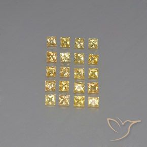 Golden Sapphire Gem - 0.1ct Princess-Cut (ID: 348037)