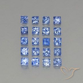 1.86 ctw Blue Sapphire Stones, Natural Sapphire in Princess-Cut Shape for Sale