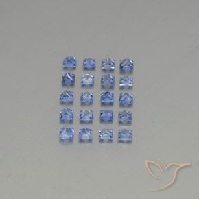 Sapphire Gemstones in 2.3 x 2.3 mm Size for Sale, Sapphire Stones in Pastel Blue Color
