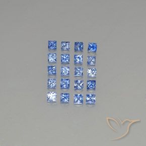 2.20 ctw Blue Sapphire Gemstones, Sapphire Gems in Princess-Cut Shape for Sale.