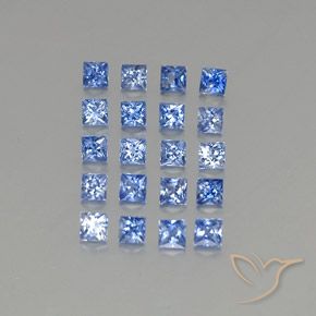 2.20 ctw Blue Sapphire Stones, Natural Sapphire in Princess-Cut Shape for Sale
