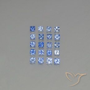 1.66 ctw Blue Sapphire Gemstones, Sapphire Gems in Princess-Cut Shape for Sale.