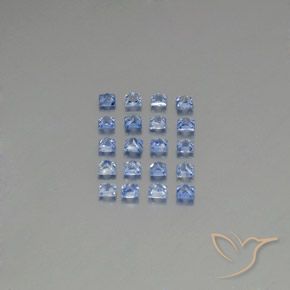 Sapphire Gemstones in 2.2 x 2.2 mm Size for Sale, Sapphire Stones in Pastel Blue Color