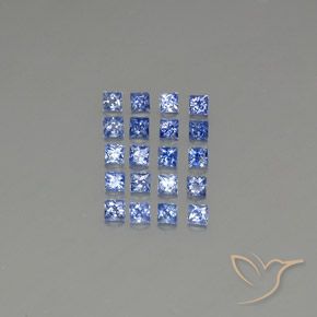 Pastel Blue Zaffiro Gem - 0.1ct Taglio Princess (ID: 348054)