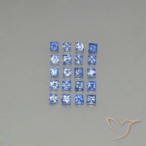 Azul pastel Zafiro Gema - 0.1ct Corte Princesa (ID: 348055)